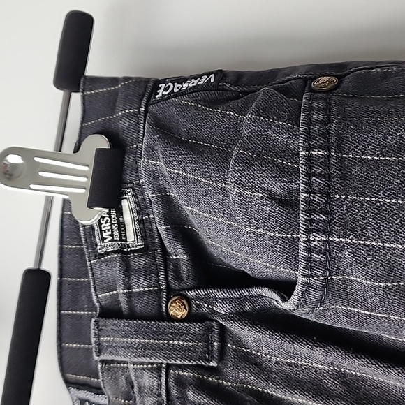 Vintage Versace Jeans Couture Pinstripe High Waisted Jeans - Picture 3 of 11